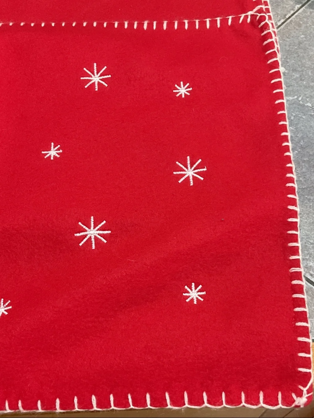 Red Santa Holiday placemats with Plaid Coat set of 4